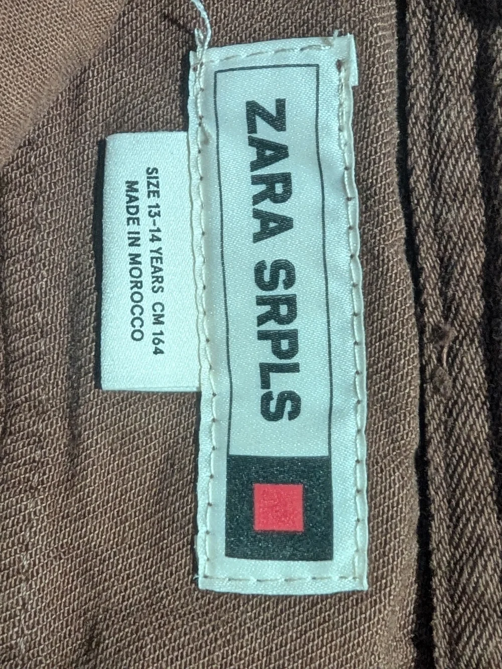 Zara Brown Wide-Leg Cargo Pants for Kids